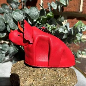 NWOT Coach Tricky Coin Case In Colorblock Glovetanned Leather 55718